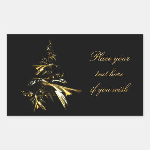 Christmas Tree on Black 001 Rectangular Sticker