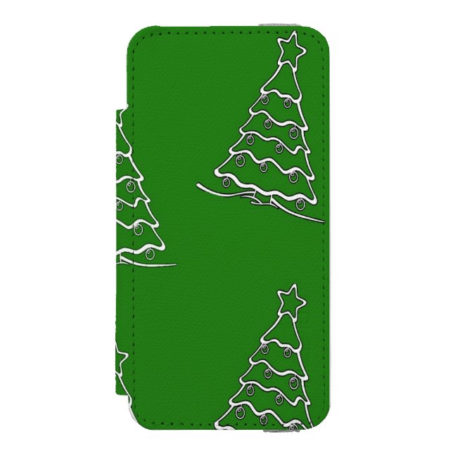Christmas tree on green incipio iPhone wallet case (Folio Front)