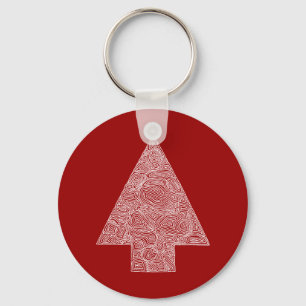 Christmas Tree on Red Key Ring