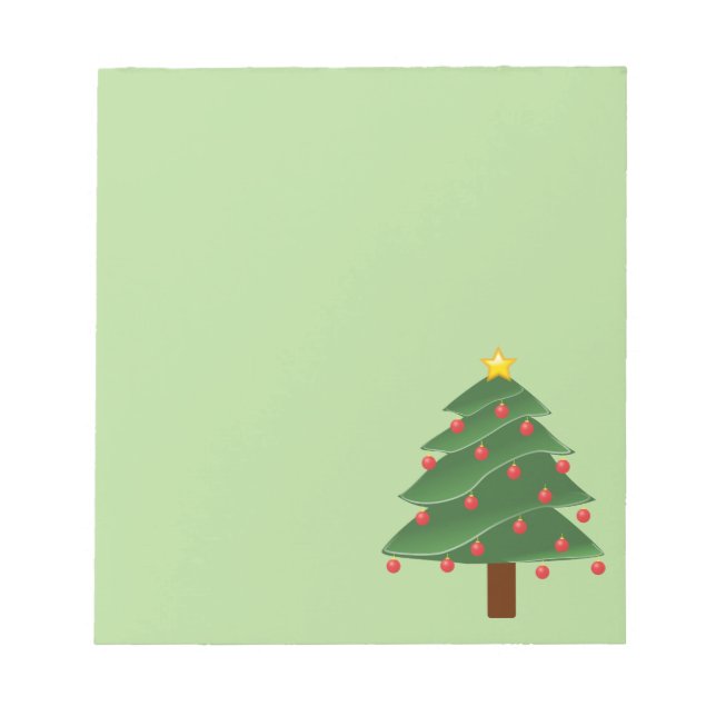 Christmas Tree on Soft Green Notepad (Front)