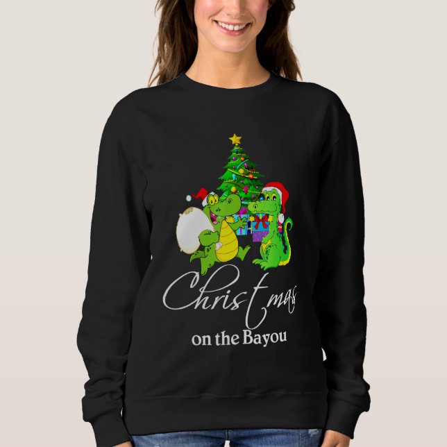 Christmas Tree On The Bayou Cajun Christmas Pajama Sweatshirt (Front)