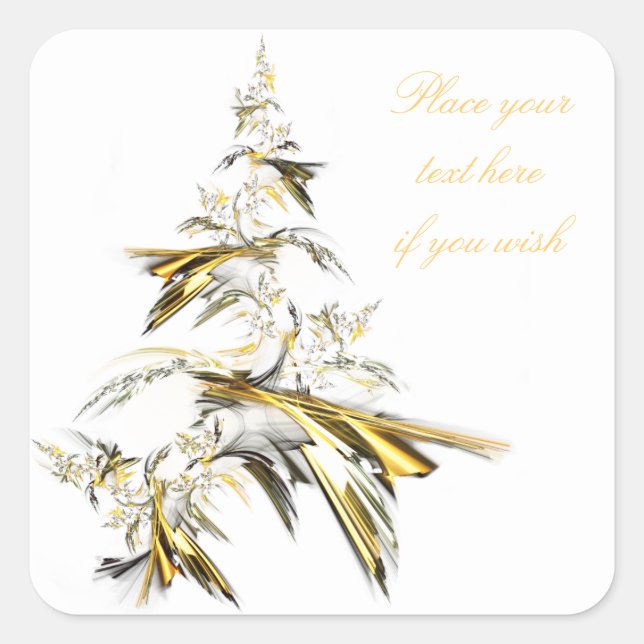 Christmas Tree on White 001 Square Sticker (Front)