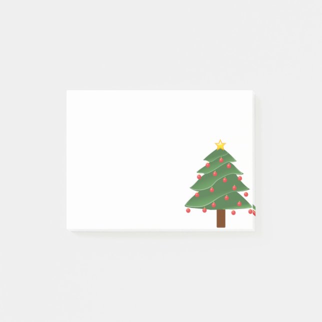 Christmas Tree on White Post It Note (Front)