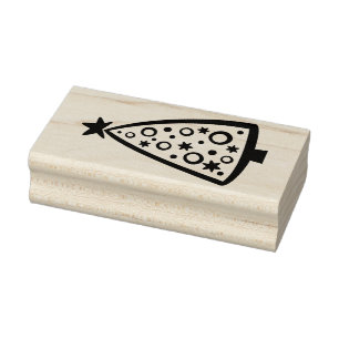 Christmas Tree Open Design Colour It In Wood Rubbe Rubber Stamp