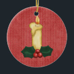 Christmas Tree Ornament<br><div class="desc">Lovely Christmas Tree ornament.  Both front and back contain a picture of a holiday candle</div>