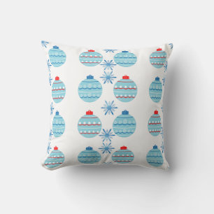 Christmas Tree Ornament Bulbs Throw Pillows