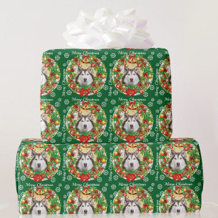 Christmas Tree Ornament Dog Pet Cat Photo Template Wrapping Paper