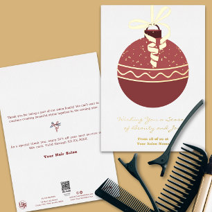 Christmas Tree Ornament Foil Accents Holiday Card