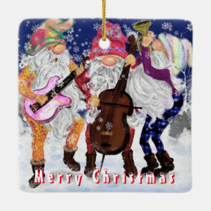 Christmas Tree Ornament Gnomes Music Band