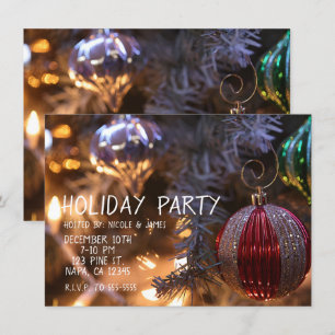 Christmas Tree Ornament Holiday Lights Party Invitation