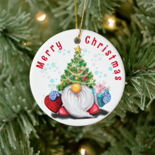 Christmas Tree Ornament with Happy Gnome Gifts