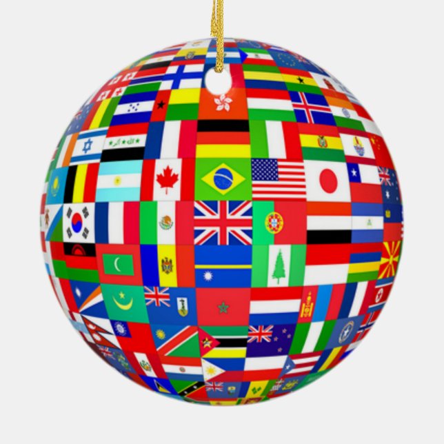 CHRISTMAS TREE ORNAMENT WORLD FLAGS (Back)