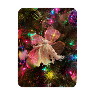 christmas tree ornament yarn angel doll photograph magnet