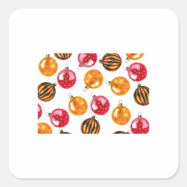 Christmas Tree Ornaments  28 Square Sticker (Front)