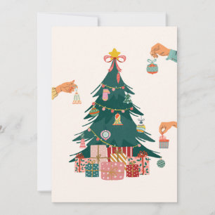 Christmas tree ornaments decoration holiday card