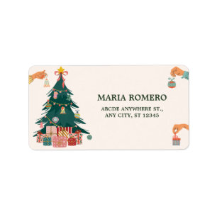 Christmas tree ornaments decoration label