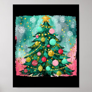 Christmas Tree Ornaments Holiday Xmas Lights Men W Poster