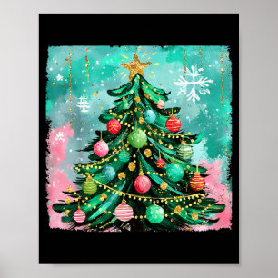 Christmas Tree Ornaments Holiday Xmas Lights Men W Poster