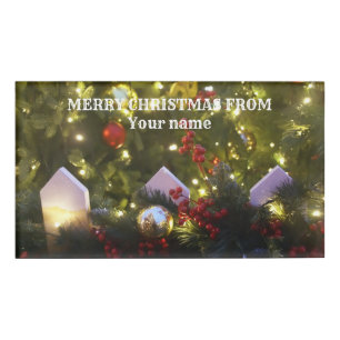 Christmas tree ornaments name tag