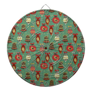 Christmas Tree Ornaments Pattern Dartboard
