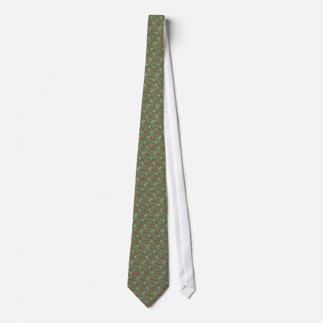 Christmas Tree Ornaments Pattern Tie (Front)