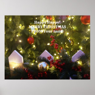 Christmas tree ornaments poster