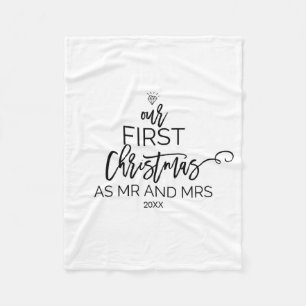 Christmas Tree Our First Christmas as Mr and Mrs Fleece Blanket