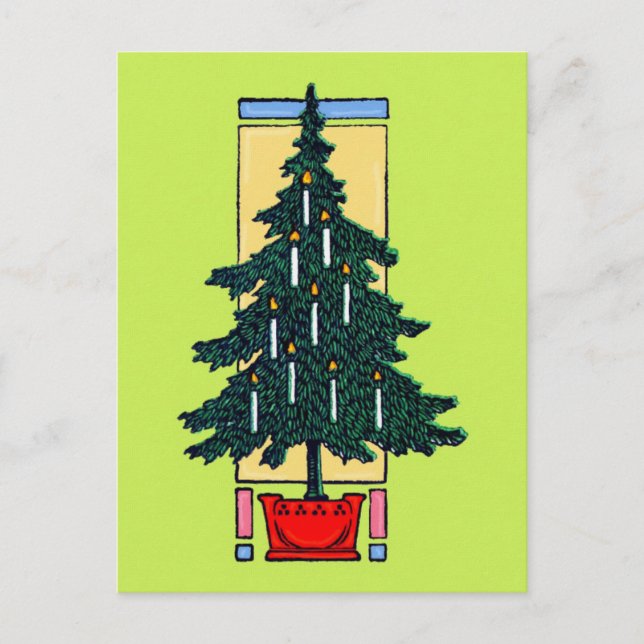 Christmas Tree Painting Holiday Postcard (Front)