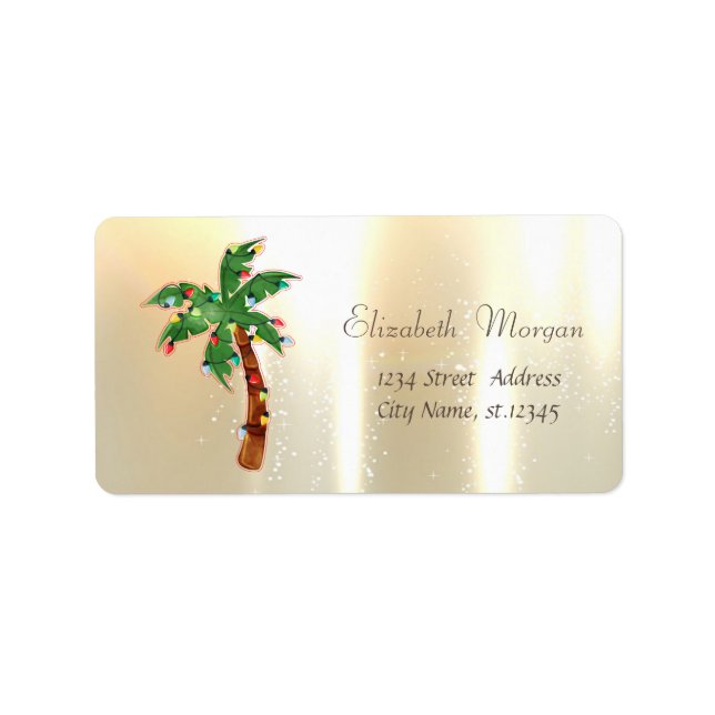  Christmas Tree Palm String Lights Gold  Label (Front)