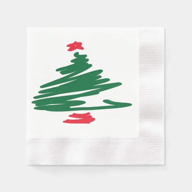 Christmas Tree Paper Napkin (Front)