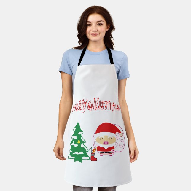 Christmas tree paper placemat apron (Worn)