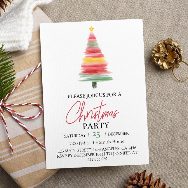 Christmas Tree Party Birthday Invitation (Creator Uploaded)