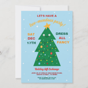 Christmas Tree Party Gift Exchange Holidays Invitation