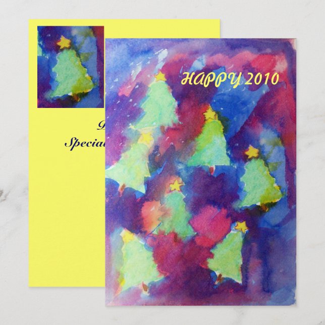 CHRISTMAS TREE - PARTY INVITATION (Front/Back)