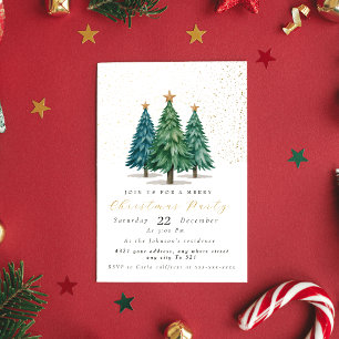 Christmas tree party invitation