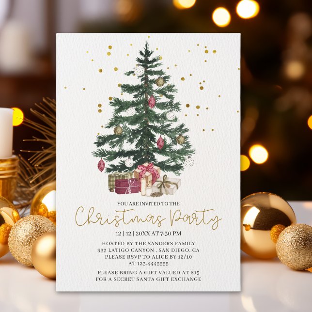 Christmas Tree Party Invitation | Elegant Holiday  (Creator Uploaded)