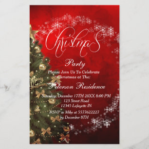 Christmas Tree Party Invitation Flyer