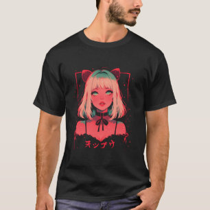 Christmas Tree Pastel Anime Girl Waifu sweet Holid T-Shirt