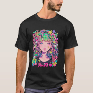Christmas Tree Pastel Anime Girl Waifu sweet Holid T-Shirt