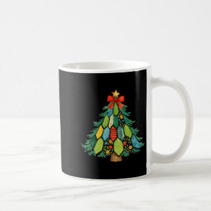 Christmas Tree Patchwork Coquette Bow Xmas Holiday Coffee Mug