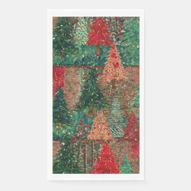 Christmas Tree Patchwork Design Napkin (Front)