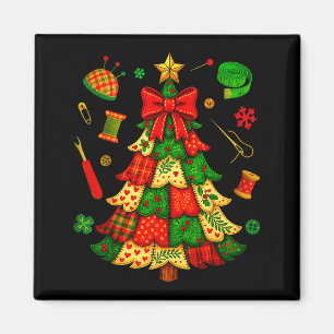 Christmas Tree Patchwork Quilting Quilter Sewing L Magnet