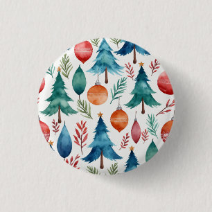 Christmas Tree Pattern 3 Cm Round Badge