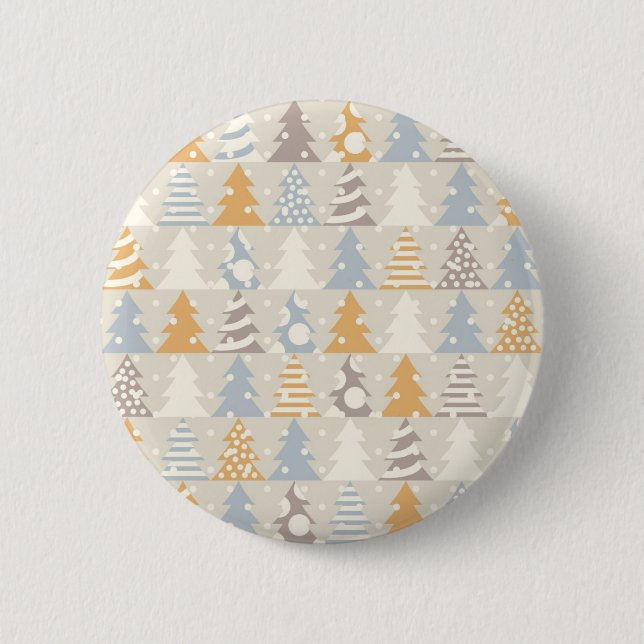 Christmas tree pattern 6 cm round badge (Front)
