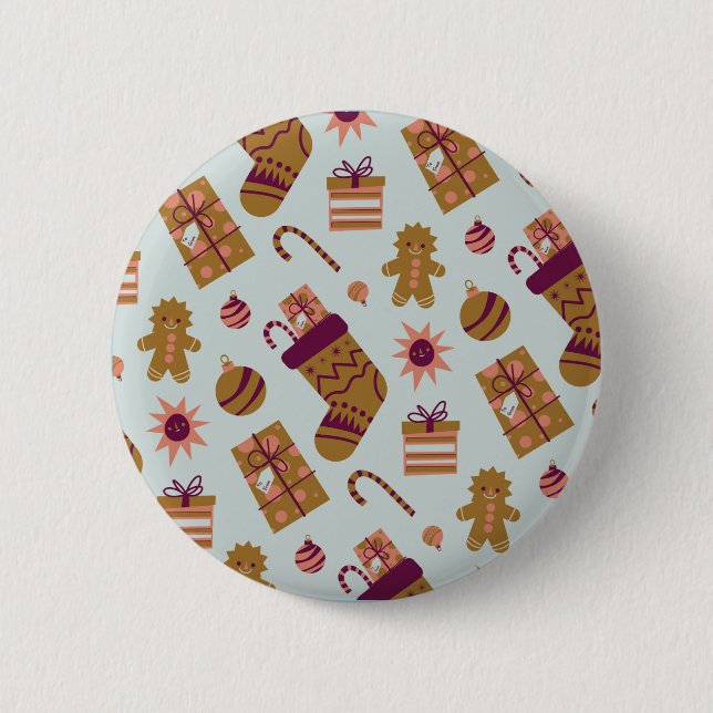 Christmas Tree Pattern 6 Cm Round Badge (Front)
