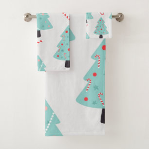 Christmas tree pattern bath towel set
