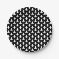 Christmas Tree Pattern Black White