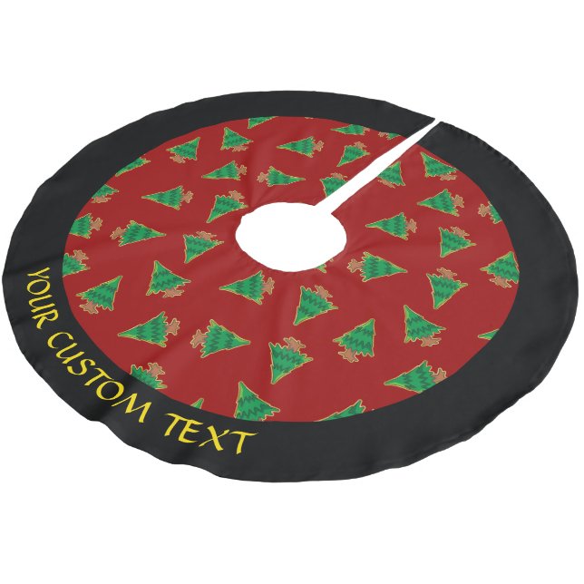 Christmas Tree Pattern Brushed Polyester Tree Skirt (Angled)