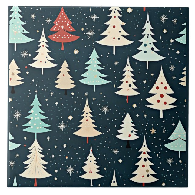 Christmas tree pattern ceramic tile (Front)