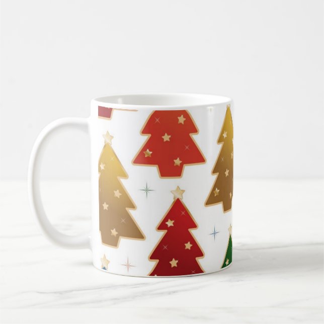 Christmas tree pattern coffee mug (Left)